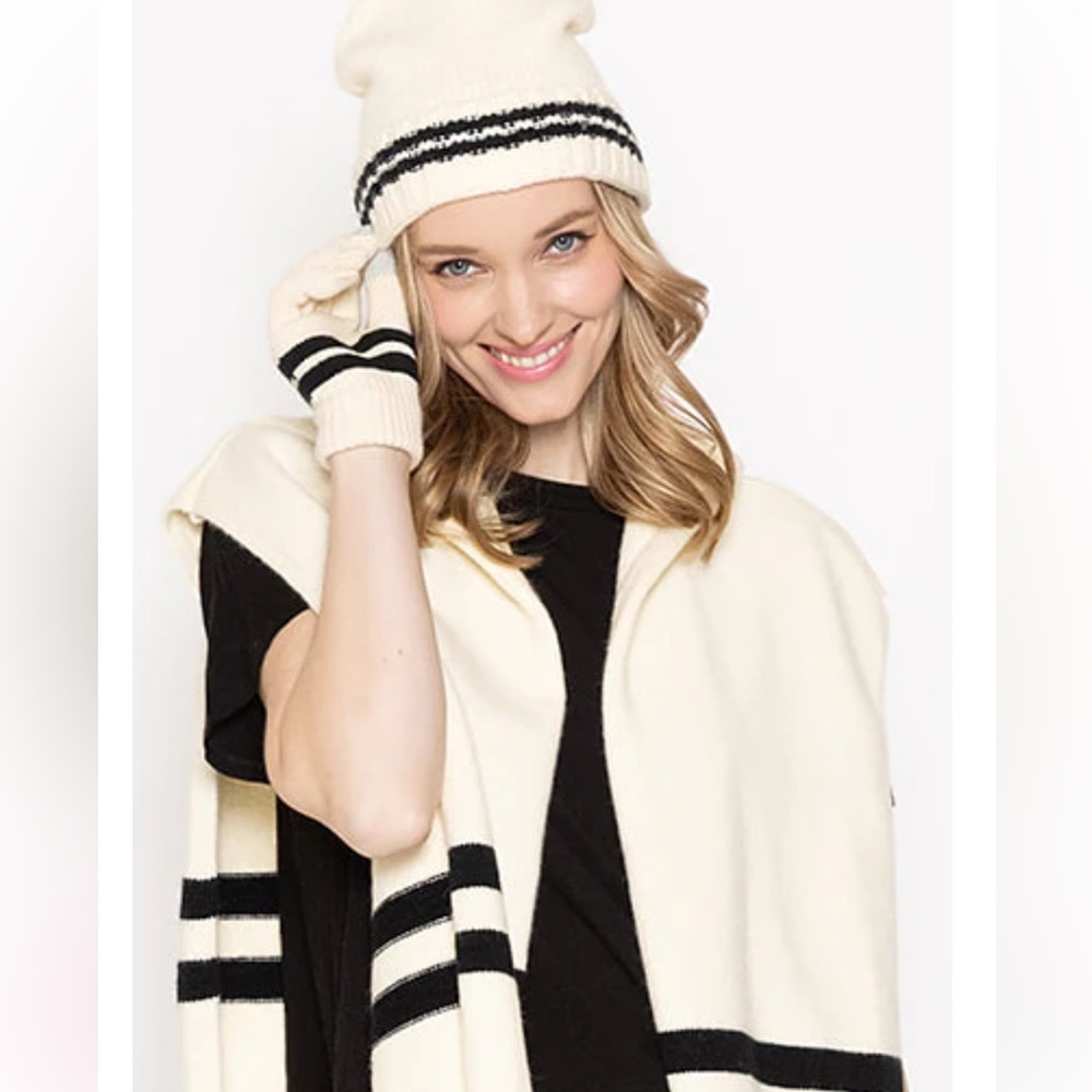 Do everything in love stripe knit cuff Beanie